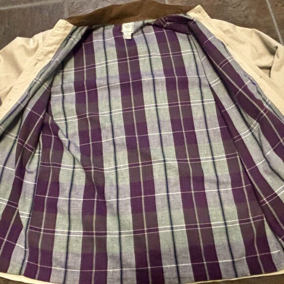 ~~BOUNDARY WATERS Chore Barn Utility Jacket Ivory Flannel UNISEX M Lined - Picture 4 of 6